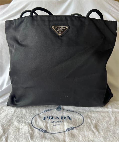 black prada tote|prada fabric tote price.